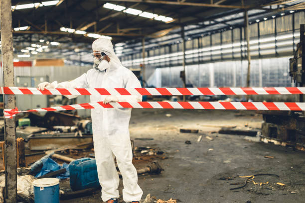 Professional Biohazard Cleanup technician working in Fenwick, MI